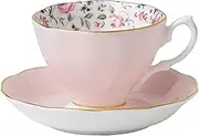 Royal Albert 8704026135 Rose Confetti Teacup and Saucer Set, Multicolour, 20.3cm