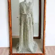 ASOS Whimsigoth Fairytale Sparkly Sheer Sequin Maxi Dress Size 14 NWT Prom