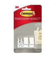 3M Command Strips 3 pack of White Clips Damage Free Hanging Up to 4 lbs V24