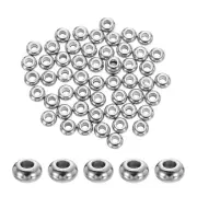 100 Pcs Stainless Steel Spacer Beads, 4mm Flat Round Metal Heishi Bead, Silver