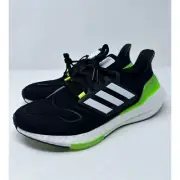 Adidas Men's 9 UltraBoost 22 Running Shoes Black / White / Green GX6640 NEW