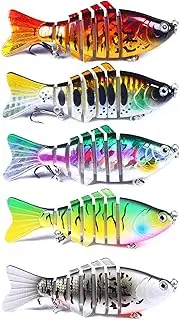 Bass Lures Freshwater | Realistic Jointed Swim Bait with 3D Eyes - Versatile Equipment for Pike Pickerel Trout Walleye Bream