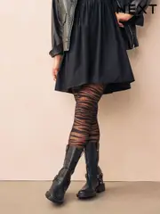 Black Zebra Pattern Tights (AN9286) | $17