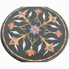 18" Black Marble Center Coffee Table Top Inlay Malachite Lapis Decor Ws1