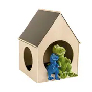 Jooyes Kids Wooden Cubby House Playhouse With Blackboard Roof