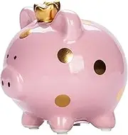 1 Pack Piggy Bank for Girls, Small Ceramic Money Saving Bank for Boys, Porcelain Decor Coin Box, Little Decoration Pig Money Container (Pink)