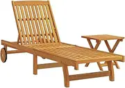 Camping Sunloungers Reclining Patio ChairsSun Lounger with Table Solid Wood Acacia