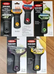 OXO Good Grips 6 Peeler Set Straight Serrated Julienne Citrus Zester Corn Large
