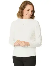 [Fella Hamilton] Essential Long Sleeve Skivvy Top in Ivory
