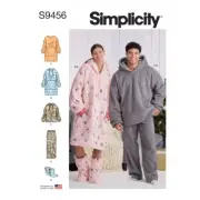 Simplicity SEWING Pattern S9456 Misses Mens Oversize Hoodie Pants Booties XS-XL
