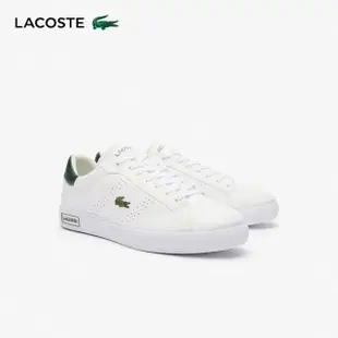 【LACOSTE】男鞋-Powercourt 2.0 皮革休閒鞋(白色)