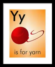 Y is for yarn - Art Print Home Decor Wall Art - Flashcard (frame not included)