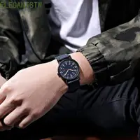 在飛比找蝦皮購物優惠-ELEGANT8TW 男士石英手錶奢華優雅帆布錶帶生日禮物休