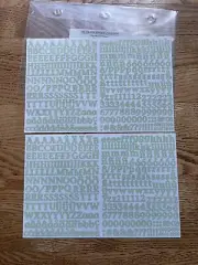 Creative Memories-Mini ABC/123 -PISTACHIO CLASSY Stickers - One Sheet Green Fre