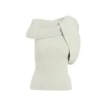[Rick Owens] Rick Owens-Pale Green Banded T Alpaca Top-Donna XS STAND