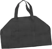 LABRIMP Outdoor Firewood Carrier Bag Foldable Oxford Cloth Firewood Storage Pouch for for Logs to Fireplace and Fire Pit Use Black Color