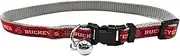 NCAA CAT Collar Ohio State Buckeyes Satin Cat Collar College Sports Team Collar for Dogs & Cats. A Shiny & Colorful Cat Collar with Ringing Bell Pendant