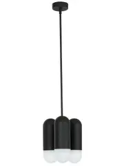 Capsule 3 Light Pendant in Black with Frosted Glass