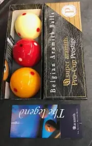 Belgian Aramith Pro Cup Carom/Billiard Balls (Prestige) - Spotted - 61.5mm