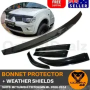 Mitsubishi Triton MN ML Bonnet Protector Weather Shield Window Visors 2006-2014