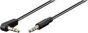 Goobay 67783 Slim 3.5mm Stereo AUX Audio Connector Cable, 3-Pin, Angled Design, 1m Length -