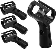 Generic 4pcs Durable Microphone Clip Mic Holder Clamp for Secure Mounting Shockproof Design for Stability Lightweight and Easy to Install for Various Scenarios