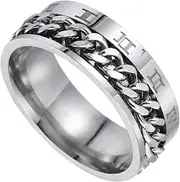 [WRITWAA] Roman Numeral Ring Roman Numeral Finger Decorative Ring Gold Roman Numeral Wedding Band Womans Rings Mens Ring Chain Ring Chain Link Titanium Steel Men and Women Letter