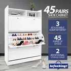 45 Pairs Shoe Cabinet Shoes Storage Rack Wooden Organiser Shelf Cupboard White