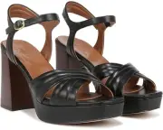 27 EDIT Naturalizer Women's Jaime Ankle Straps Heeled Sandal Black Leather 7.5M