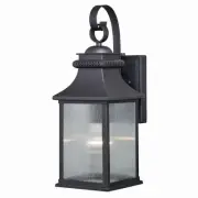 VAXCEL Cambridge 1 Light Dusk To Dawn Bronze Outdoor Wall Lantern Clear Glass