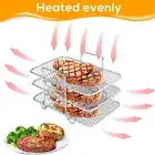 Air Fryer Rack Set Oil Brush Three Layer Easy Clean Kitchen Tool Reusable Home