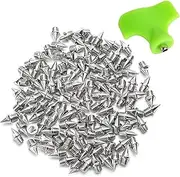 AUGSUN 160pcs 1/4inch Stainless Steel Track and Cross Country Spikes with Spike Wrench, Replacement Spikes for Sprint Sports Short Running Shoes…