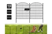 SpringUp 10 Panels Garden Fence With Gate Metal Yard Animal Barrier Wire Border With Gate