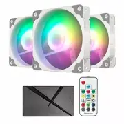 Vetroo ARGB120 White 3 Pack 120mm ARGB LED PC Computer Case Cooler Fan