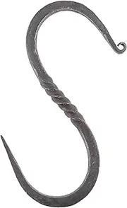 [Battle-Merchant] Forged Iron S Hook Torded 13.5cm All-Purpose Hook Hand Forged Rustic Medieval Viking LARP Warehouse Kitchen Warehouse Hook Vintage Outdoor