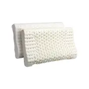 Mona Bedding 2x Natural Latex Pillow Contoured Cover Low Profile Support 10cm