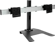 Conforteclea Dual Monitor Stand, Free-Standing Dual Monitor Mount, Holds Mounting Holes 75 to 100, Fully Adjustable Monitor Arm Fits 2 Computer Screens up to 27 Inch and Max 20 lbs Each, Black