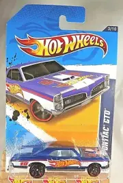 2012 Hot Wheels #173 HW Racing 3/10 '67 PONTIAC GTO Blue w/Black MC5 Sp Red Rims