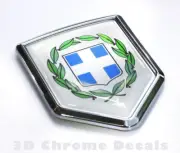 Greece Crest Flag Greek Emblem Chrome Car Decal Bike 3D Sticker Badge