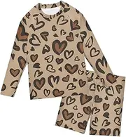 [GAIGEO] Black White Leopard Boys Swim Suit, Durable Boys Swim Trunk Set, Soft and Elastic Waist