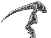 Skeleton Scythe Halloween Prop Costume Grim Reaper Gothic Macabre Sickle Haunted