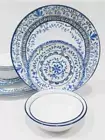 ❤️ NEW 16-pc Corelle PORTOFINO Dinnerware Set *Italian Blue Tiles SERVICE for 4