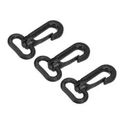 3Pc Plastic Swivel Snap Hooks, Travel Rotary Lobster Clasp Buckles(Black)