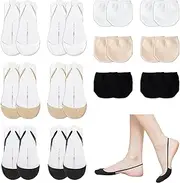 [JIEYUMAO] 12 Pairs Toe Topper Socks Women, 2 Styles 3 Colors Toe Topper Liner Socks, No Show Half Sock Cotton Half Socks Non Slip Toes Cover Toes Liner Halfs Sock for High Heels Sneakers