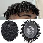 Afro Curl Toupee For Black Men Kinky Curly Brazilian Human Hair Piece