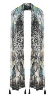 NWT $200 CAMILLA "THINK KINKS" ANIMAL PRINT SILK LONG SCARF BELT HEADBAND TOP