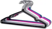 Home Master 24PCE Coat Hanger PVC Coated Non-Slip Coloured Chrome Hook