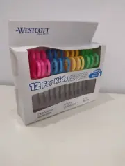 Westcott Kids Scissors, Blunt Tip, 5 Inches, Assorted Colors, Set of 12