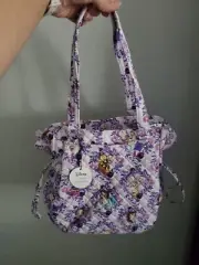 Vera Bradley Disney Glenna Satchel Bag Purse Belle Floral Beauty & The Beast