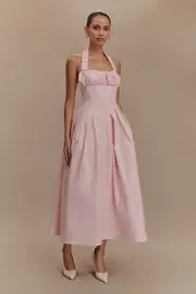 Candy Halter Midi Dress - Ballet Pink